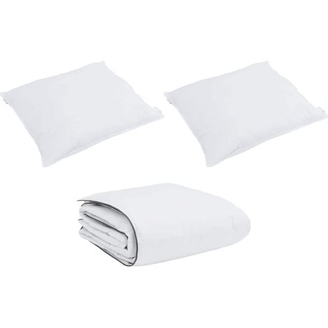 Ensemble de Duvet avec oreiller 3 pcs,Couette Blanc Microfibre et coton CFW19473 (1/5)