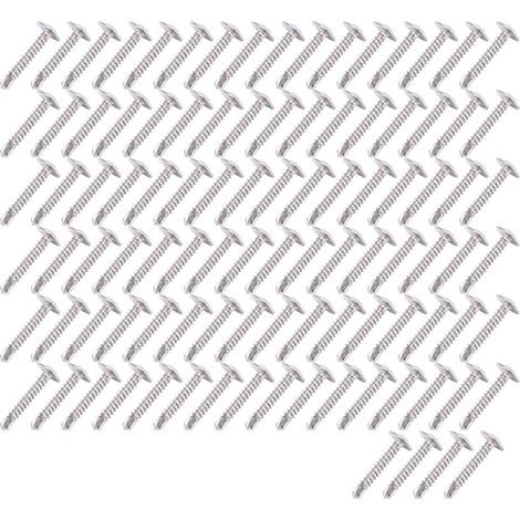 Lot de 100 vis autoforeuses M4.2x25 tête ronde plateau inox 304 acier inoxydable fixation accessoires bricolage meuble électrique (1/5)