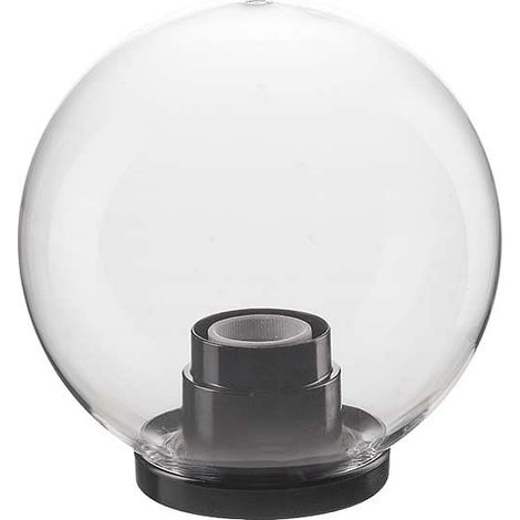Sfera, in policarbonato e metacrilato, Ø 20 cm, e27 - 1x100w, ip44, completa di base, colore trasparente