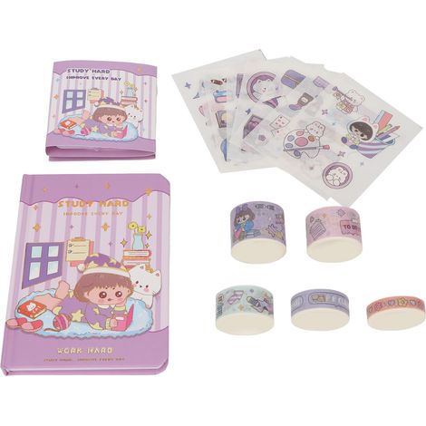 Lot de 2 autocollants japonais mignons, impression art claire, papeterie kawaï pour carnet, journal, enveloppe, déco type 2 (1/5)