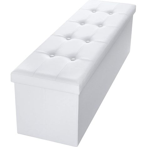 Iztoss – Coffre de rangement pliable 110x38x38 cm – Pouf repose-pieds en cuir – Capacité 109L – Design scellé et étanche