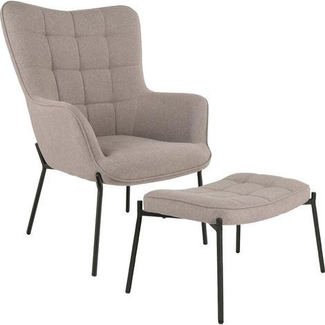 Glasgow fauteuil avec repose-pieds gris.