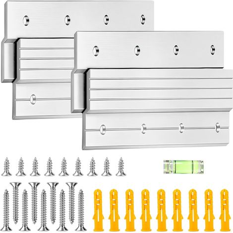 2 Paire Fixation Miroir Lourd Z Support de Montage Crochet 15cm Fixation Cadre Lourd de Charge 27 kg en Alliage d'Aluminium avec Vis pour Cadre Photo, Miroirs,Tête de Lit, Panneau, Rack (1/5)
