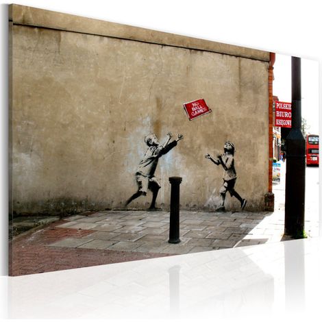 Tableau Imprimé "Jeux de Ballon Interdits - Banksy" 40x60cm (1/2)