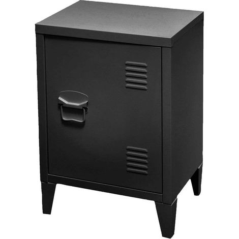 Casier de rangement 1 porte en métal design industriel (1/3)