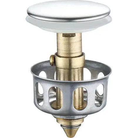 (6BF035)Universal Metal Filter Valve Pop-up Drainer Basin Drains Waste Stopper Bathtub Strainer Plug Hair Catchers Bathroom Accessories (1/4)