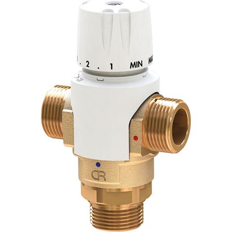 Thermador – Mitigeur thermostatique sanitaire et solaire réglable 35-60° – 20x27 – Pour installations en milieu humide – Technologie de régulation avancée