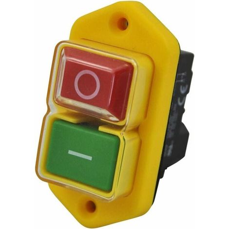 Interruptor incorporado - 230 V KJD17 B/YH02-A Interruptor libre de tensión de 5 pines con liberación de mínima tensión y contacto de bobina ejecutado, panel impermeable, botón de inicio (1/5)