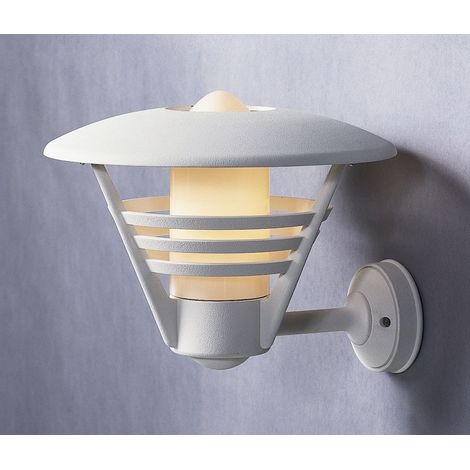 Außenwandleuchte / Laterne GEMINI, Alu weiß / Opalglas, Hausbeleuchtung modern (1/4)