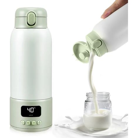 500ML Chauffe Biberon Nomade Capacité pour Voyage, Chauffe Biberon sans Fil pour Eau Lait Maternel, Température Réglable 37 à 70°C (1/5)