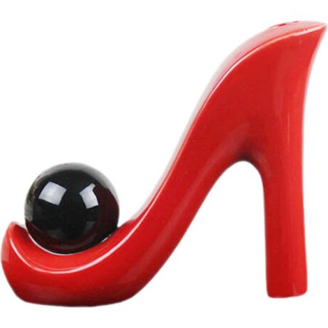 Pot de Fleurs en Céramique Rouge de Chaussure à Talon Haut, Décor Minimaliste Moderne pour Bureau Structure Stable et Décoration Intérieure Élégante (1/5)