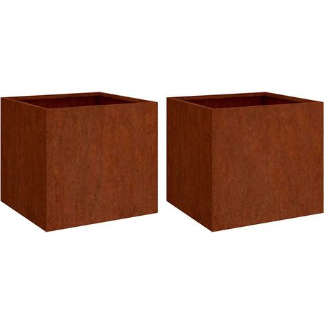 Jardineras 2 unidades acero corten 42x40x39 cm vidaXL