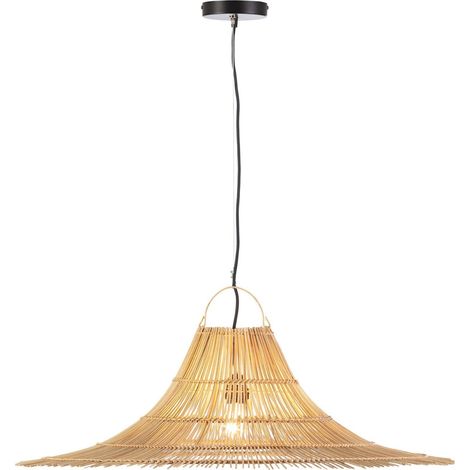 Suspension élégante rotin naturel - Beige naturel à nuances dorées (1/4)