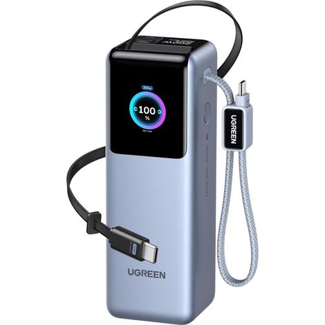 Batterie Externe 25000mAh Power Bank USB C PD 100W Charge Rapide, 4 EN 1, 2 Câbles Type C, 2 Ports 1C1A, Écran TFT, Chargeur PC, Compatible avec 17 16 Galaxy S26 S25 S24 (1/5)