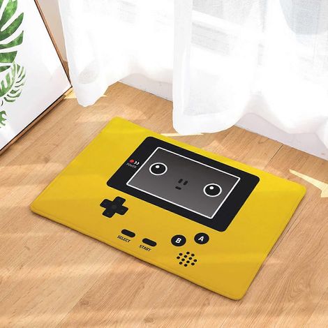Tapis d'entrée d'intérieur antidérapant à motif de cassette audio vintage (1/2)