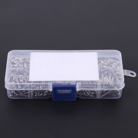Assortiment de 500 vis autotaraudeuses à tête bombée cruciforme M3 en acier inoxydable 304 (1/5)
