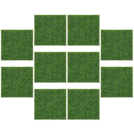 Tapis de gazon artificiel, gazon vert en PVC pour la décoration, ensemble de 30 pièces pour pelouse, aspect réaliste, résistant aux intempéries, entretien facile (1/5)