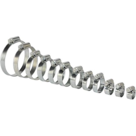 Sealey SHCS3 Zinc Plated Hose Clip Assortment 8-57mm 85pc (1/2)