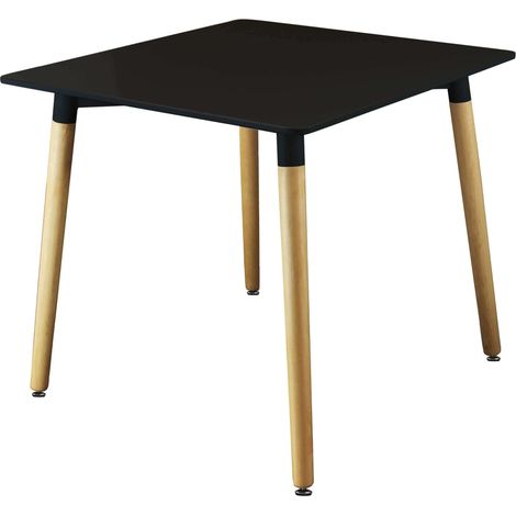 Innentisch 80x80 cm in Holz mit Oberseite in MDF Strasburg - Black