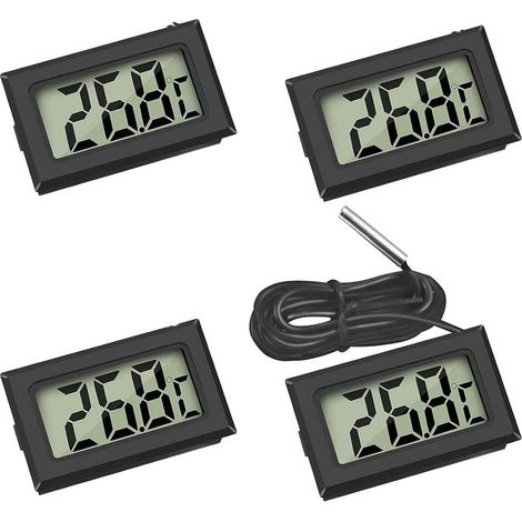 Digitales 4-Zoll-LCD-Thermometer: Temperaturmonitor mit externer Sonde (für Kühlschrank, Gefrierschrank, Kühlraum, Aquarium) (1/5)