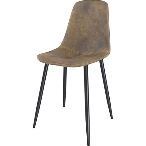 Set Di 4 Sedie In Ecopelle Per Sala Da Pranzo Ufficio Con Gambe In Metallo Stile Vintage Scandinavo Comoda Seduta Ideale Per Soggiorno Sala Riunione (Marrone) - Colore: Marrone (1/5)