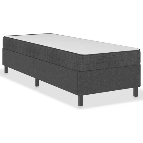 Maison Exclusive - Boxspring-Bettgestell Grau Stoff 100x200 cm (1/5)