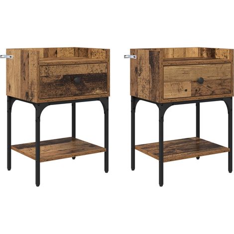 Maison Exclusive - Comodino 2 pcs Legno vecchio 40 x 29 x 60 cm Legno multistrato