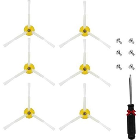 Cepillo lateral de repuesto para aspiradoras robot iRobot Roomba series 600, 700, 800 y 900 (modelos 694, 677, 850, 860, 870, 880, 890, 980 y 960). Incluye cepillo lateral y destornillador. (1/5)