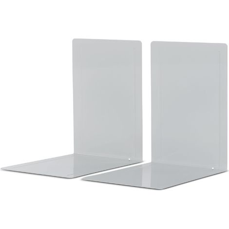 Archivadores metálicos grises, juego de 2, 24x16x24cm, organizador estable y elegante para oficina y hogar. (1/3)