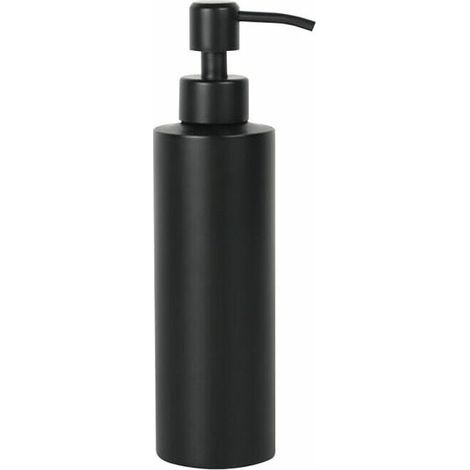 Schwarzer Seifenspender, 350 ml, leicht zu drückende Pumpflasche, rostfreier Metallspender für Seife und Lotion (1/5)