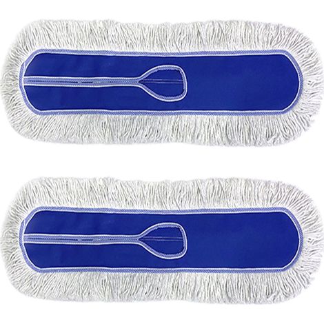 Tête de rechange pour balai plat 2pcs Épaisse en coton et tissu Oxford Lavable Absorption rapide 40cm (1/5)