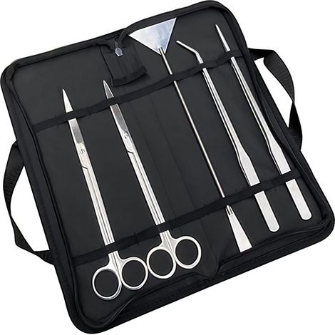 Aquarium Kit Outil Accessoires,Kits d'outils de réservoir d'aquarium 5 en 1, Ensemble d'outils de spatule de Ciseaux de Pinces à épiler de Plantes Aquatiques, Aquascaping Outil pour Aquarium (1/4)