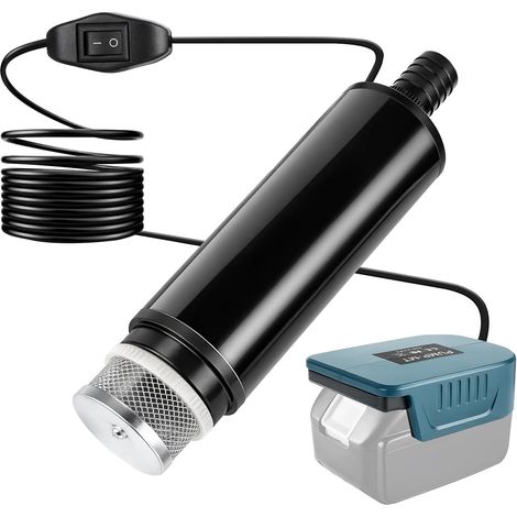 Pompe Submersible Compatible avec 18V Batterie,120W, 12V, 30 L/min Mini Pompe à Eau, Pompe de Jardin Portable pour Récupérateur d'Eau de Pluie, Bassin, Arrosage (Batterie Non Incluse) (1/5)
