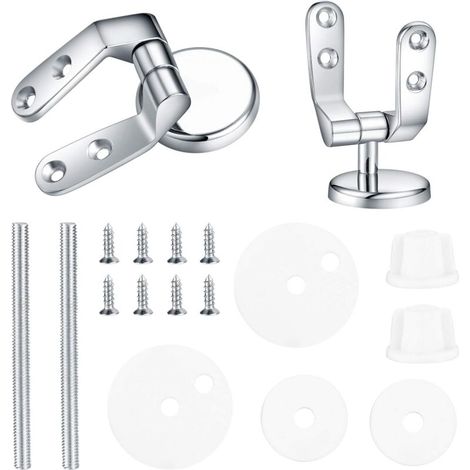 Cerniera per sedile WC, kit di fissaggio per la sostituzione del sedile WC, fissaggi per cerniere WC, per sedili WC in legno e resina - 2 pezzi