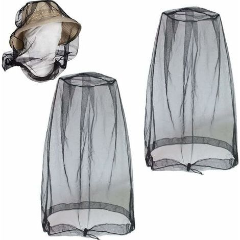 Moustiquaire Visage 2 Pièces Protection Anti-moustique pour la Tête,Filet de Tête de Moustique,Moustiquaire de Tête Anti-insecte pour apiculture chasse promenades Pêche Campings Randonnées (1/4)