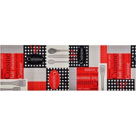 Tapis de cuisine lavable antidérapant doux 300 x 60 cm ambiance cosy en polyamide gris (1/5)
