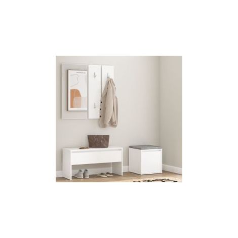 Ensemble de meubles de couloir Blanc Bois d'ingénierie (1/5)