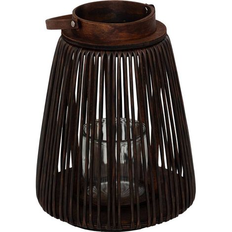 Farol Hopia fibra vegetal marrón H31cm - Atmosphera créateur d'intérieur