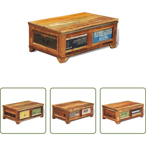 Bois de récupération - Table basse avec espace de rangement vintage Bois recyclé (1/5)