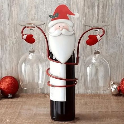 Porte-verre - Vinambiance - Casier à vin - Rouge - Décoration de Noël - 25x14 cm (1/3)