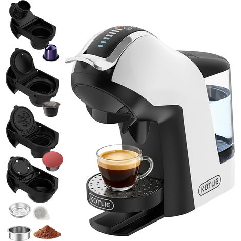 Machine à café à capsules, 5 en 1, 19 bars, multi-capsules pour / / (44 mm), réservoir d'eau 1 l, 3 températures/7 quantités d'eau (1/5)