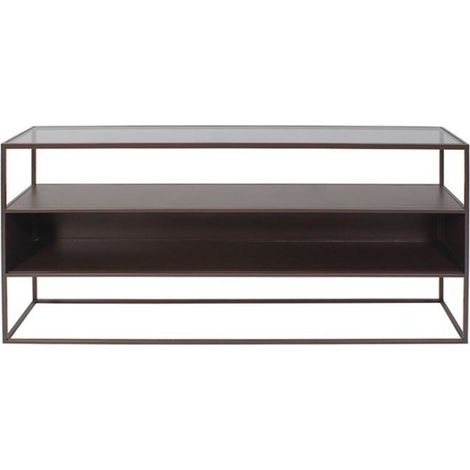 Consolle "Godric" struttura in acciaio verniciato a polvere piano in vetro 140 x h 72 cm