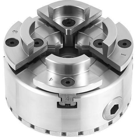 Mandrin auto-centrant, acier 40Cr durable, compatible avec les tours à bois, Argent (1/2)