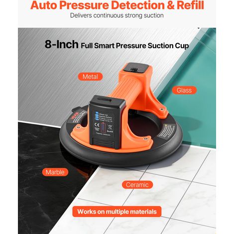 Ventouse Carrelage Électrique 20,3 cm Ventouse Vitre Capacité Levage 200 kg Outil Pose Carrelage pour Carreaux Plaque Verre Lisse G… (1/5)