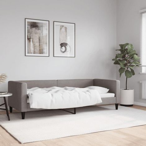 Canapé-lit 2 places convertible taupe 80x200 cm avec tiroirs de rangement (1/5)