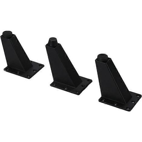 Pieds de meubles réglables en alliage d'aluminium, pieds de canapé triangulaires, avec vis, lot de 3, noirs, adaptés aux meubles TV et aux tables, réglage de la hauteur de 0 à 8 mm. (1/5)