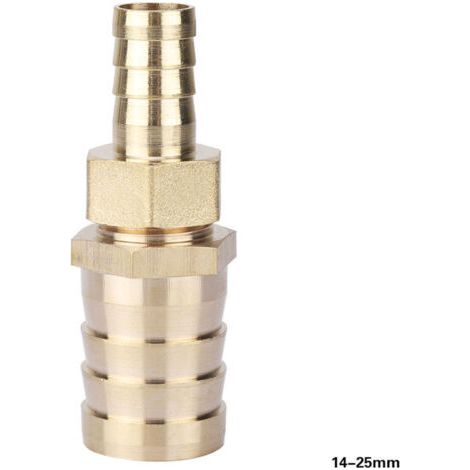 Adattatore per tubo flessibile con filettatura femmina e anello di riduzione scanalato in ottone (14-25 mm)