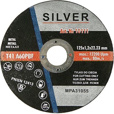 Disco de corte para metal 125 x 2,5 x 22,2 mm, alta precisión y rendimiento, ideal para cortes rápidos en metales, alta durabilidad, resistencia y acabado profesional.