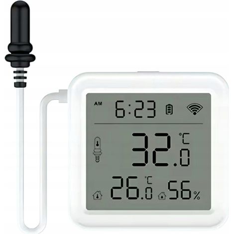 Sensore di temperatura con display LCD TUYA WIFI T08 con sonda esterna (1/5)