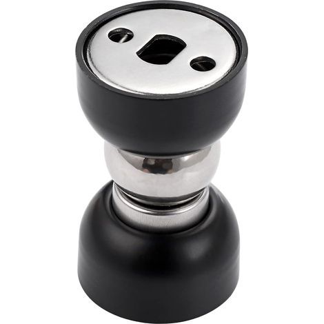 1pcs Arrêts de portes magnétiques butoir de porte en acier inox butée de porte avec vis (mini ,noir) (1/5)